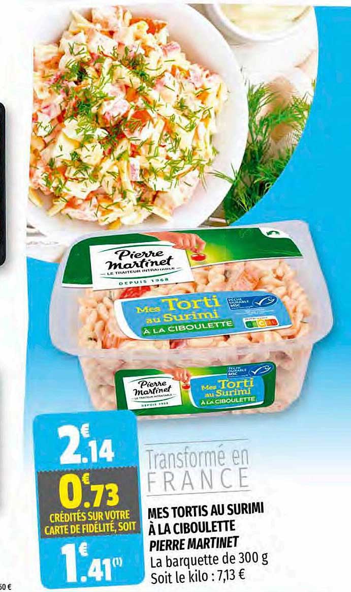 mes tortis au surimi à la ciboulette pierre martinet