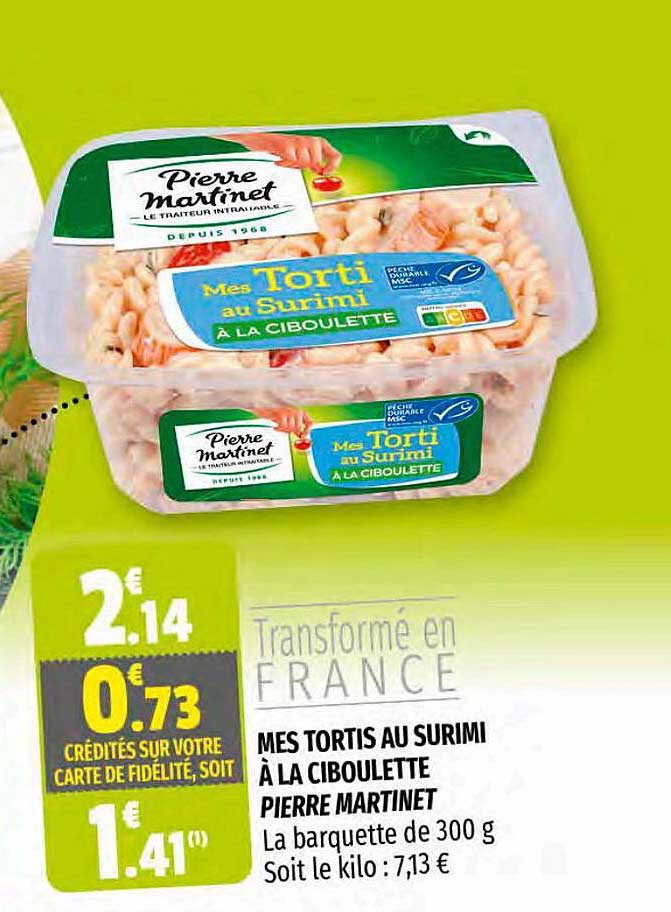 mes tortis au surimi à la ciboulette pierre martinet