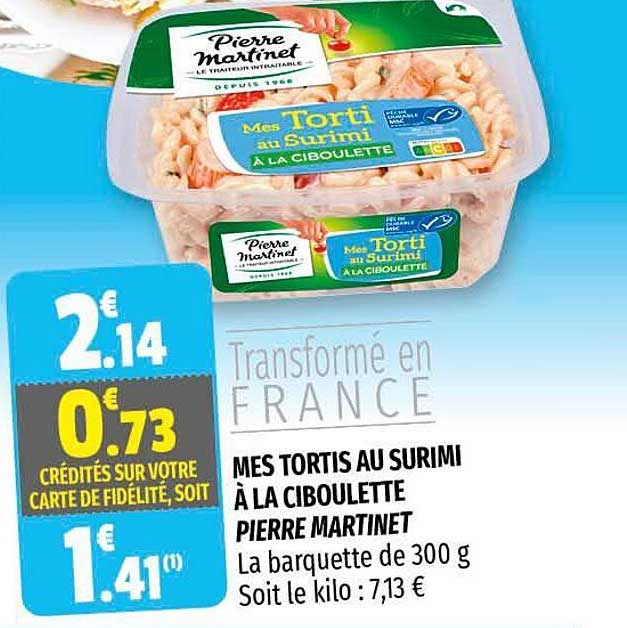 mes tortis au surimi à la ciboulette pierre martinet