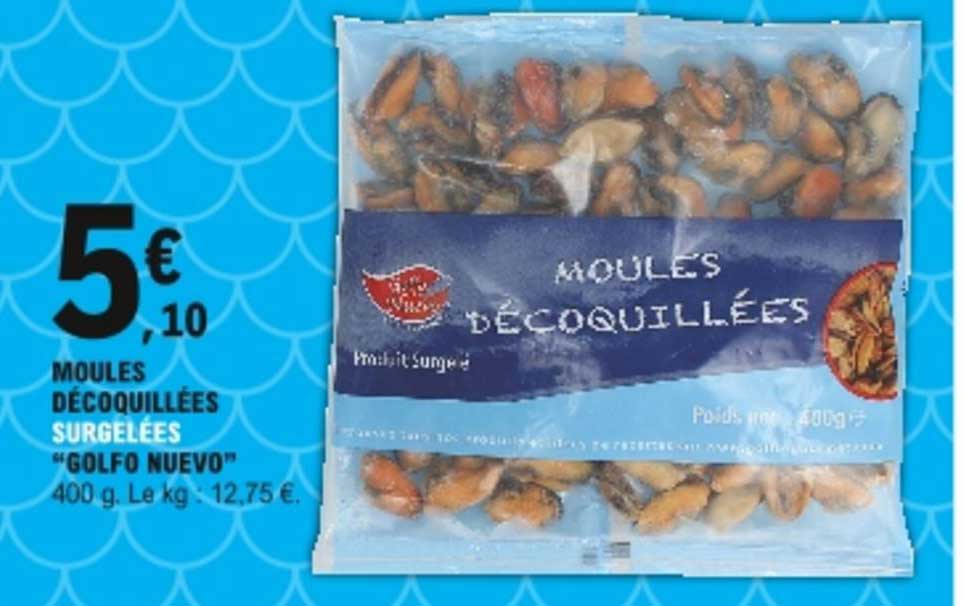 moules décoquillées surgelées "golfo nuevo"