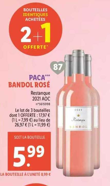 paca bandol rosé restanque 2021 aoc
