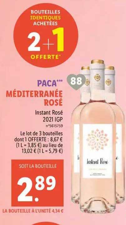 paca méditerranée rosé instant rosé 2021 igp