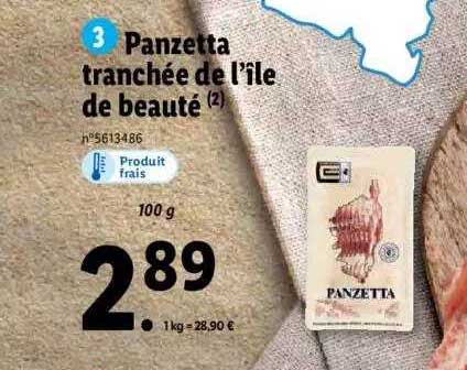 panzetta tranchée de l'île de beauté