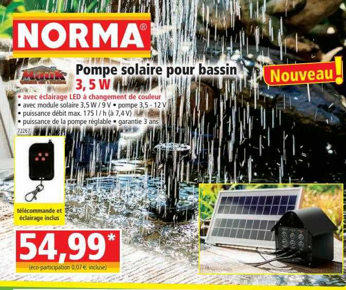 pompe solair pour bassin 3,5 w mauk norma