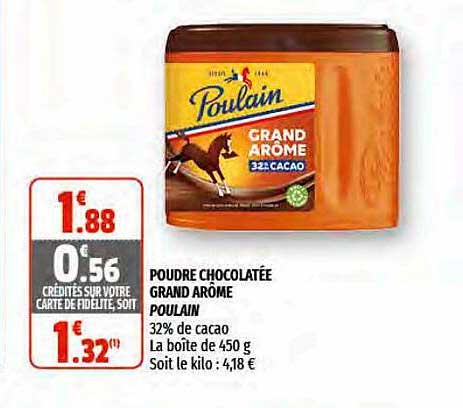 poudre chocolatée grand arôme poulain