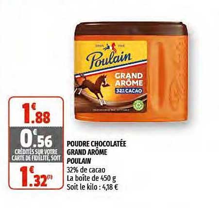 poudre chocolatée grand arôme poulain
