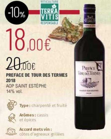 preface de tour des termes 2018 aop saint estèphe
