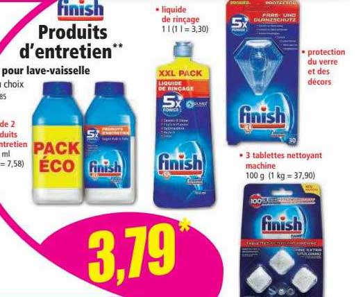 produits d'entretien pour lave-vaisselle finish
