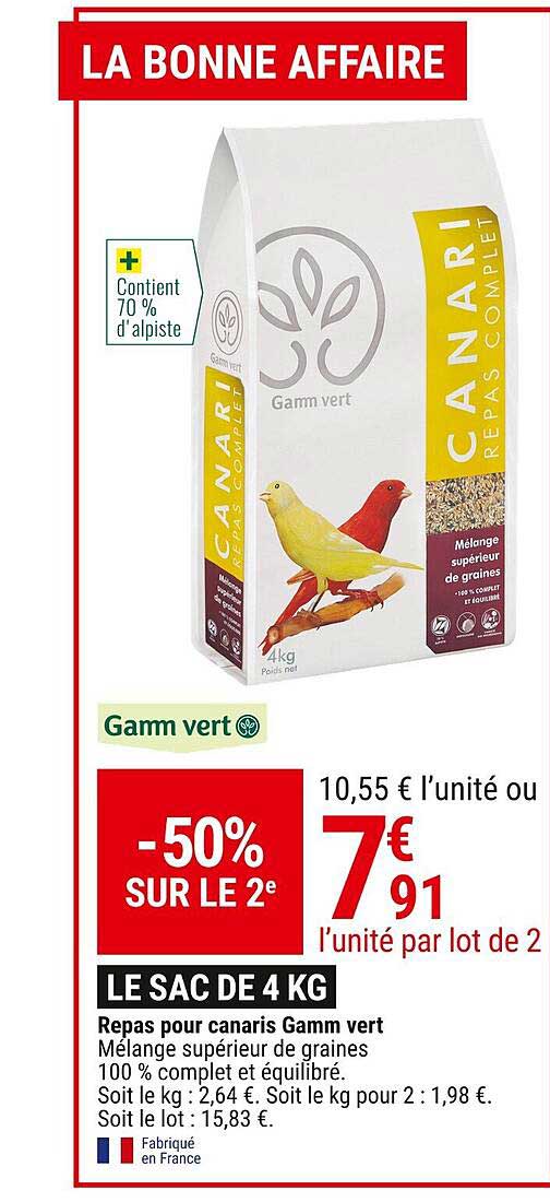 repas pour canaris gamm vert