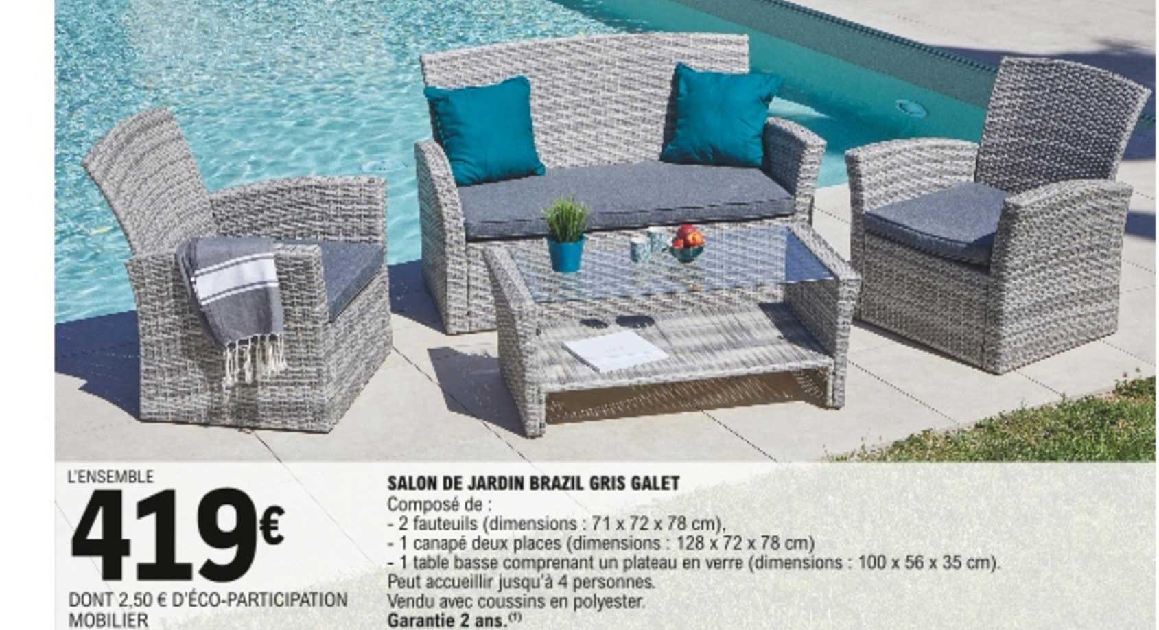 salon de jardin brazil gris galet