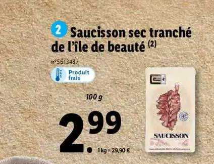 saucisson sec tranché de l'île de beauté