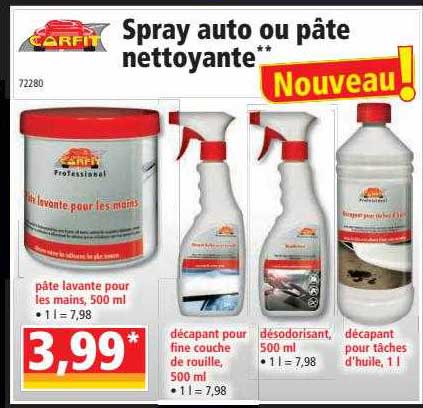 Spray Auto Ou Pâte Nettoyante Carfit
