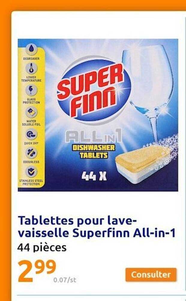 tablettes pour lave-vaisselle superfinn all-in-1