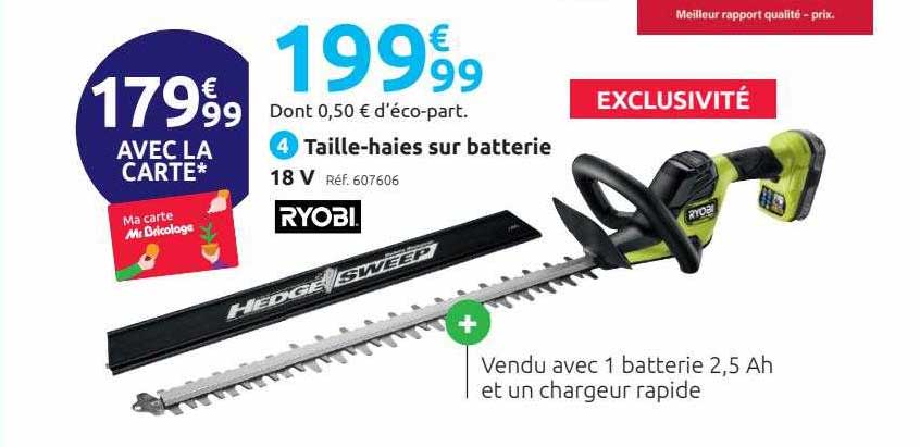 taille-haies sur batterie 18 v ryobi