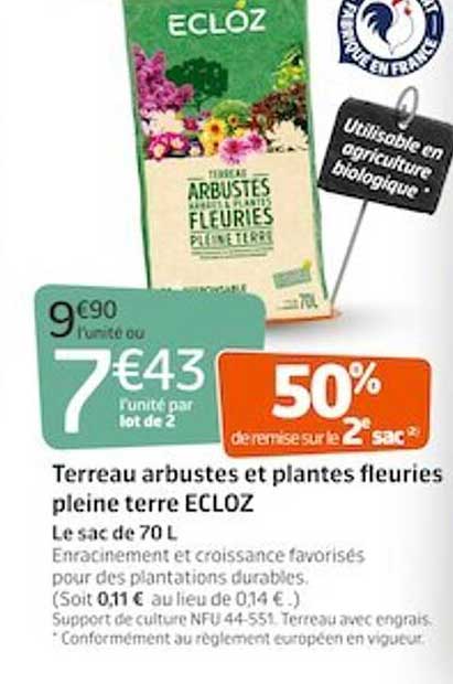 Terreau Arbustes Et Plantes Fleuries Pleine Terre Ecloz
