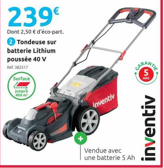 tondeuse sur batterie lithium poussée 40 v