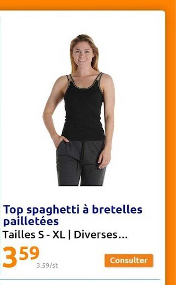 top spaghetti à bretelles pailletées