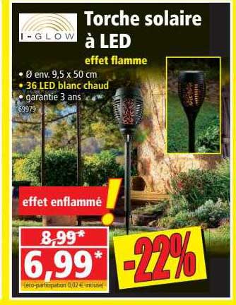 torche solaire à led  effet flamme i-glow