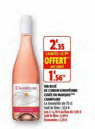 vin rosé de l'union européenne cuvée du marquis*** champlure