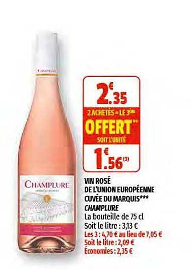 vin rosé de l'union européenne cuvée du marquis champlure