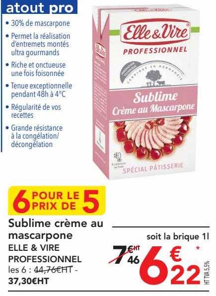 sublime crème au mascarpone elle & vire professionnel