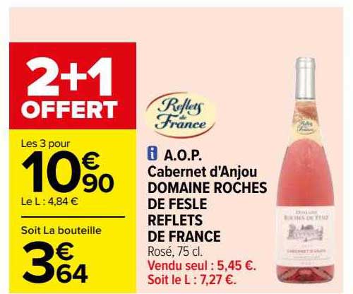 a.o.p. cabernet d'anjou domaine roches de fesle reflets de france