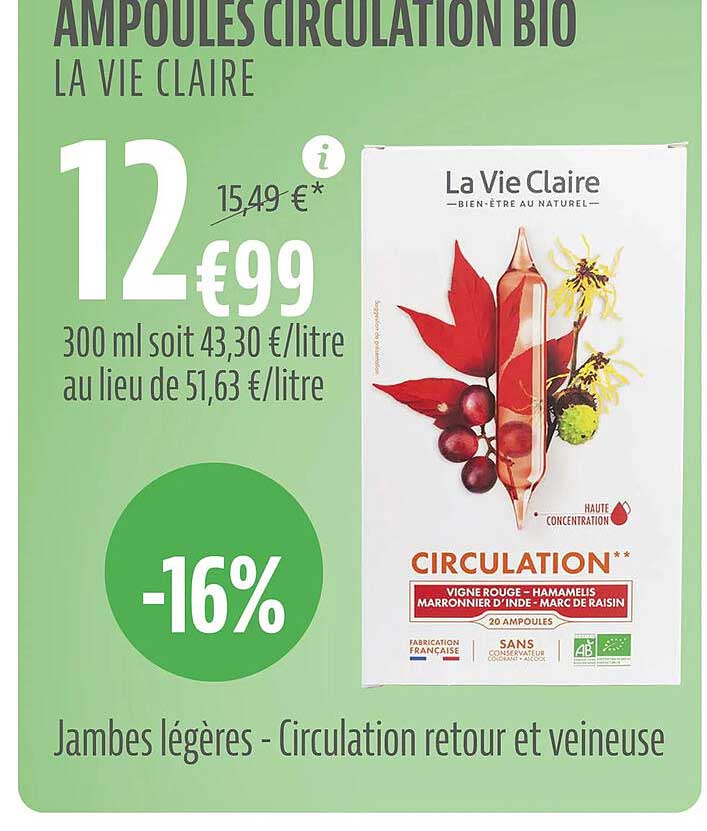 ampoules circulation bio la vie claire