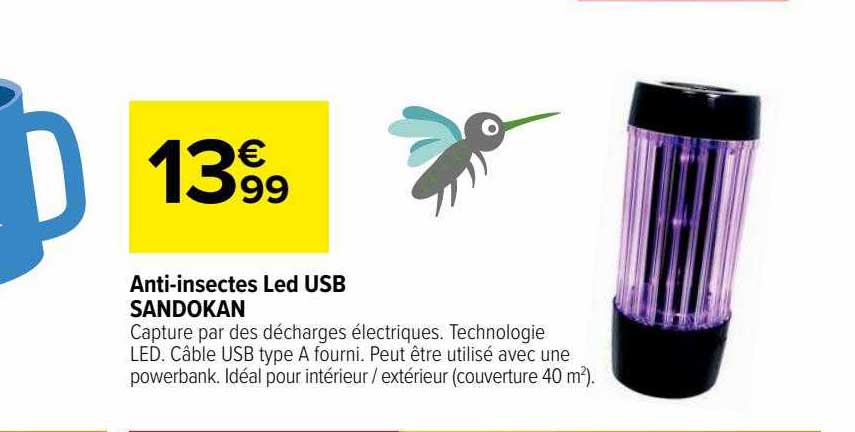 anti-insectes led usb sandokan