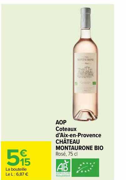 aop côteaux d'aix-en-provence château montauronne bio