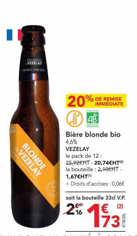 bière blonde bio vezelay