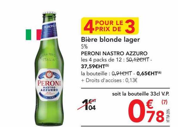 bière blonde lager peroni nastro azzuro
