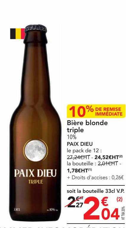 bière blonde triple paix dieu