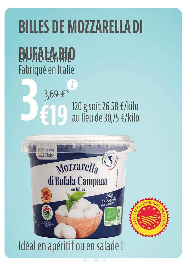 Billes De Mozzarella Di Bufala Bio