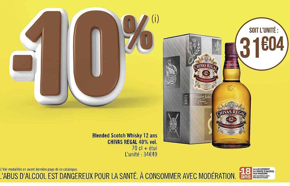 blended scotch whisky 12 ans chivas regal 40% vol.