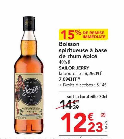 boisson spiritueuse à base de rhum épicé sailor jerry