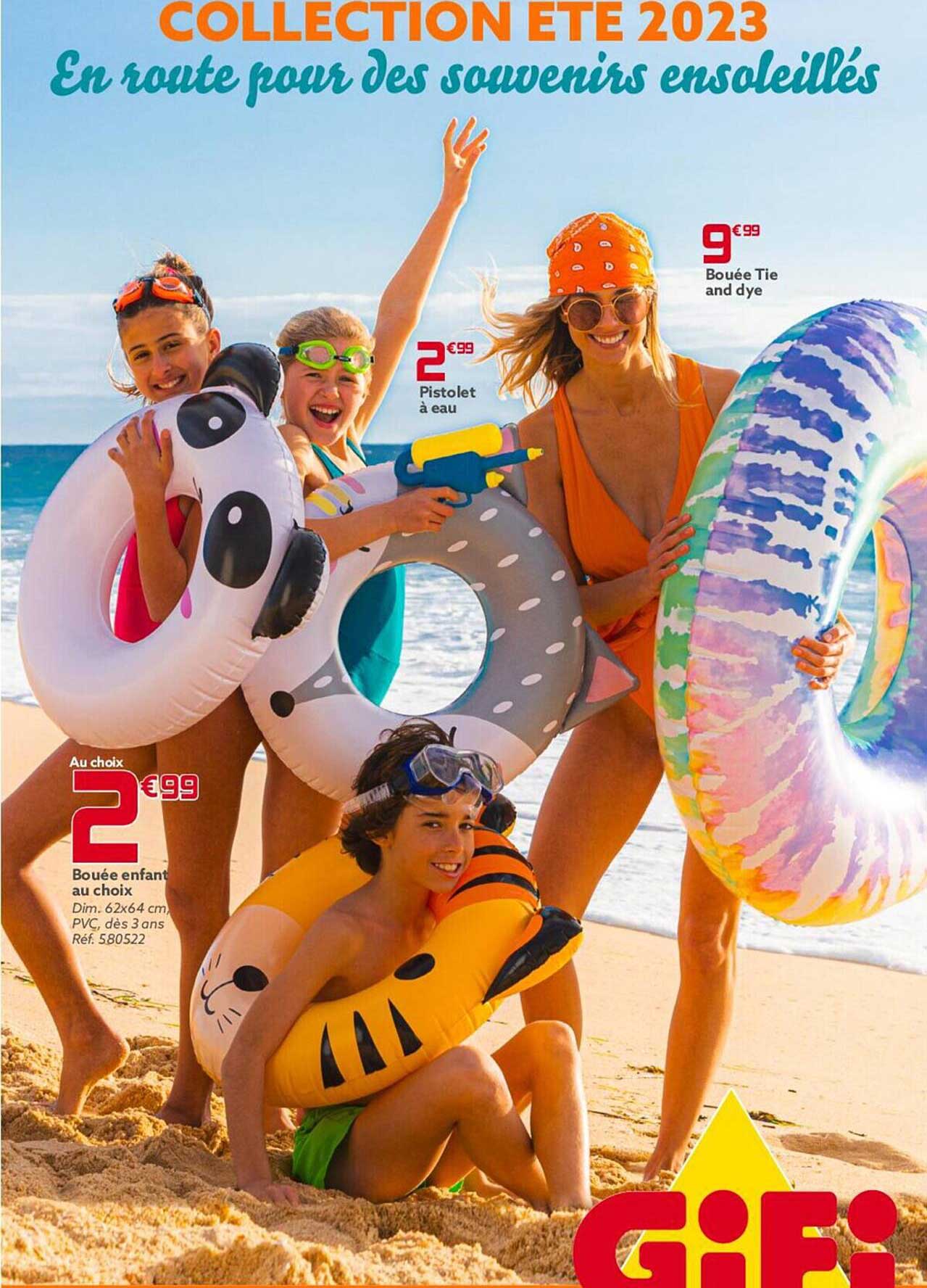 bouée enfant au choix, pistolet à eau, bouée tie and dye