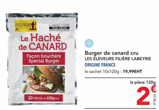 burger de canard cru les éleveurs filière labeyrie
