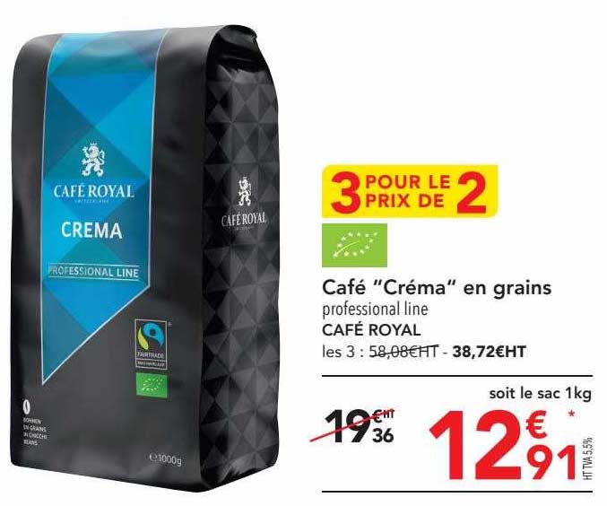 café "créma" en grains café royal