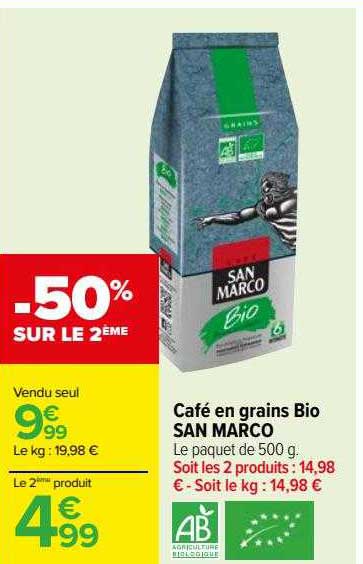 café en grains bio san marco