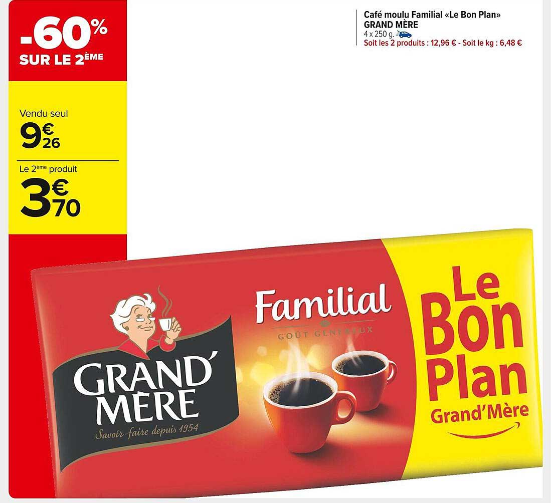 café moulu familial «le bon plan» grand mère