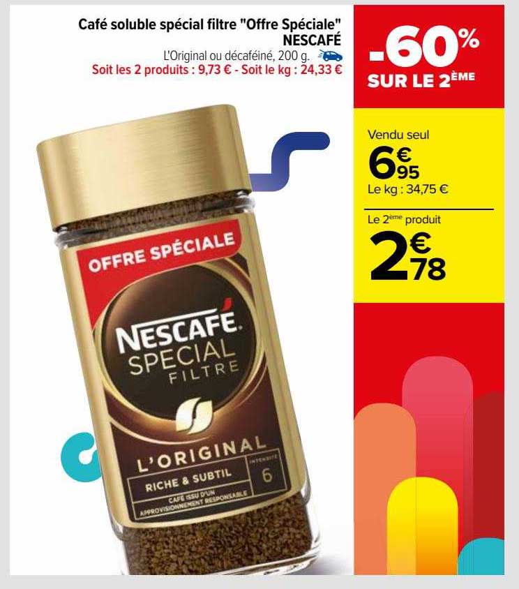 Café Soluble Spécial Filtre "offre Spéciale" Nescafé
