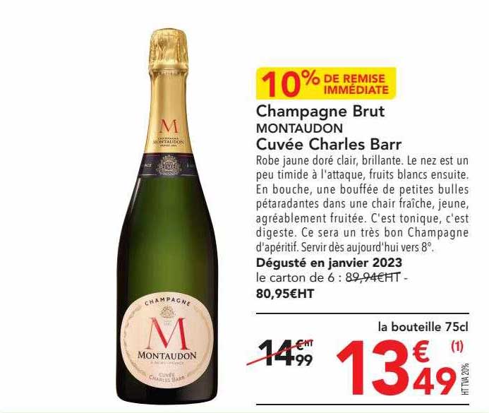 champagne brut montaudon cuvée charles barr