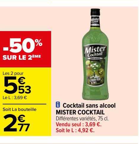 cocktail sans alcool mister cocktail