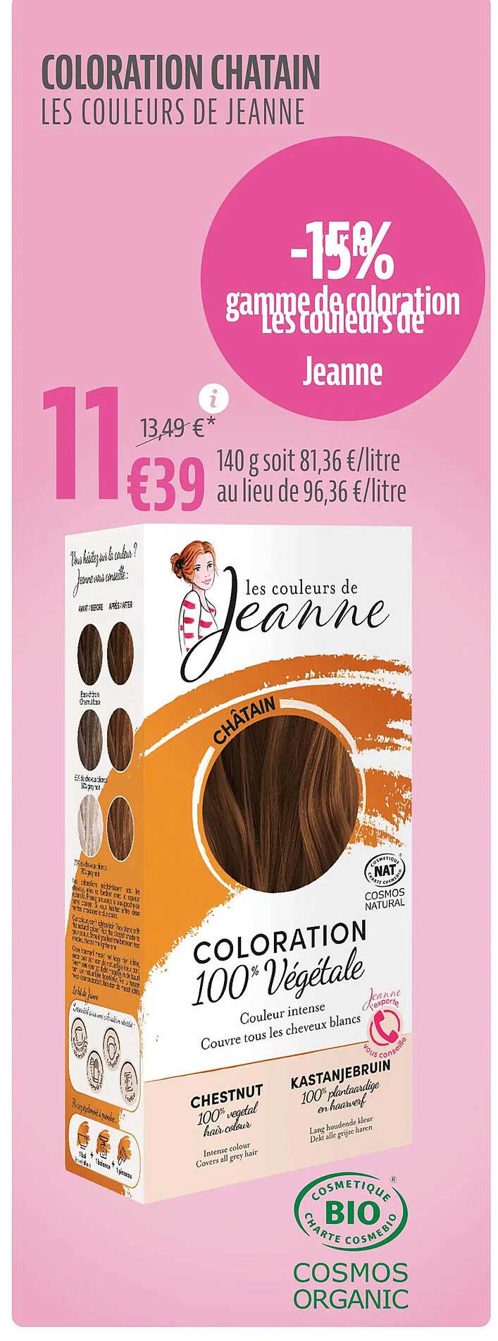 coloration châtain les couleurs de jeanne