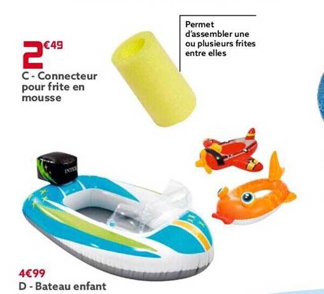 connecteur pour frite en mousse, bateau enfant