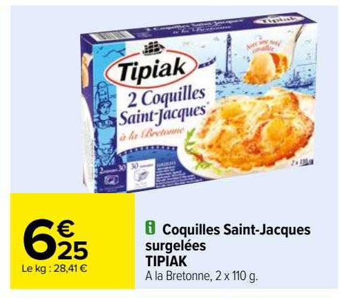 coquilles saint-jacques surgelées tipiak
