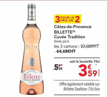 côtes-de-provence billette cuvée tradition