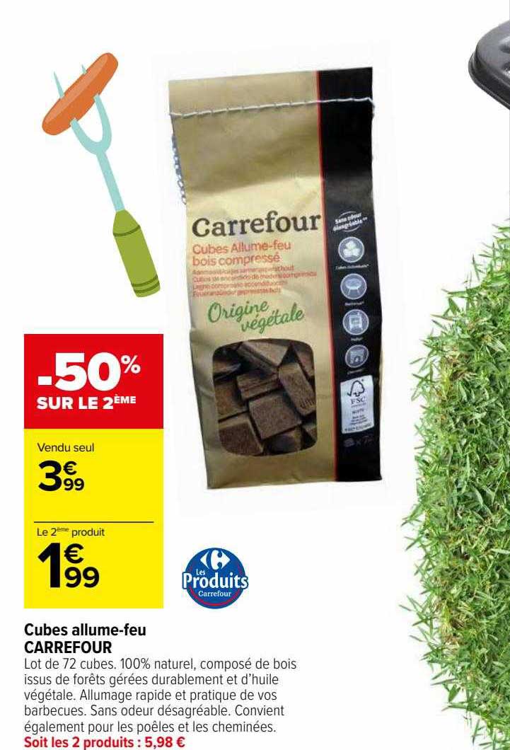 cubes allume-feu carrefour