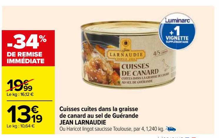 cuisses cuites dans la graisse de canard au sel de guérande jean larnaudie