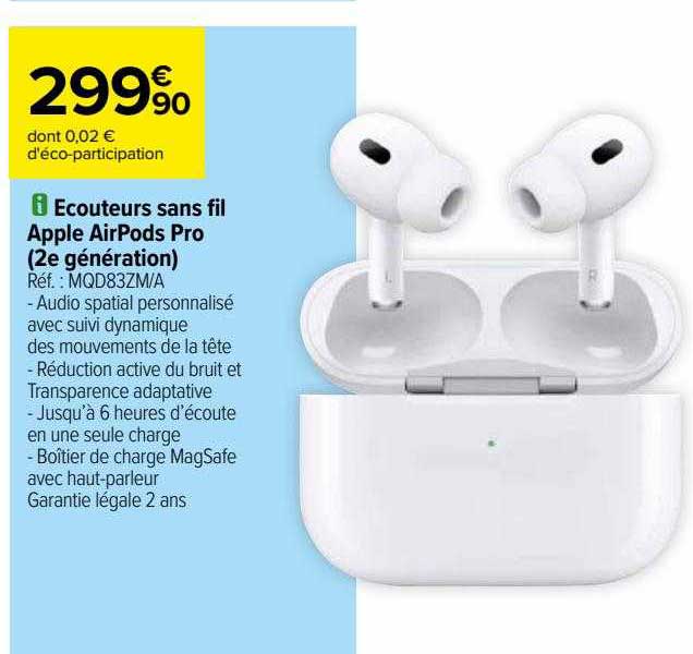 écouteurs Sans Fil Apple AirPods Pro (2e Génération)